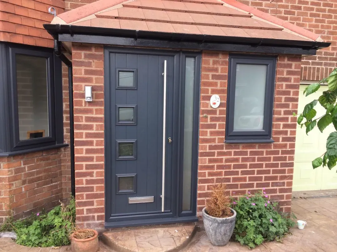Composite front door installation on a UK home